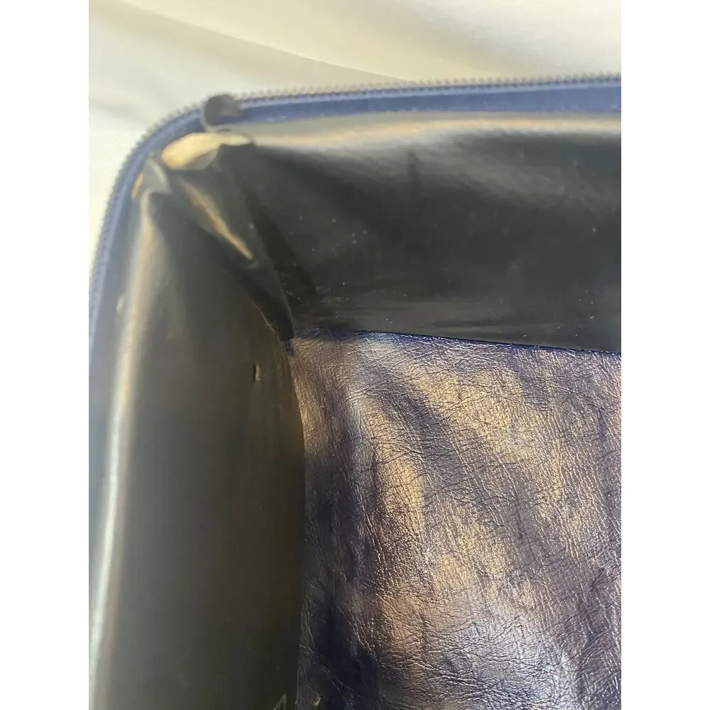 VTG Air France Carry On Luggage Collapsible Suitcase Navy